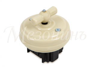 Выключатель ретро фарфоровый поворотный на 4 положения (D70x35,10А, 250В, IP20, без подъемной рамки GE70401-02k