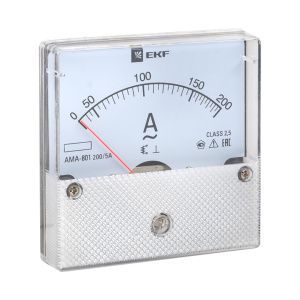 AMA-801 аналоговый на панель (80х80) круглый вырез 200А трансф. подкл. EKF ama-801-200