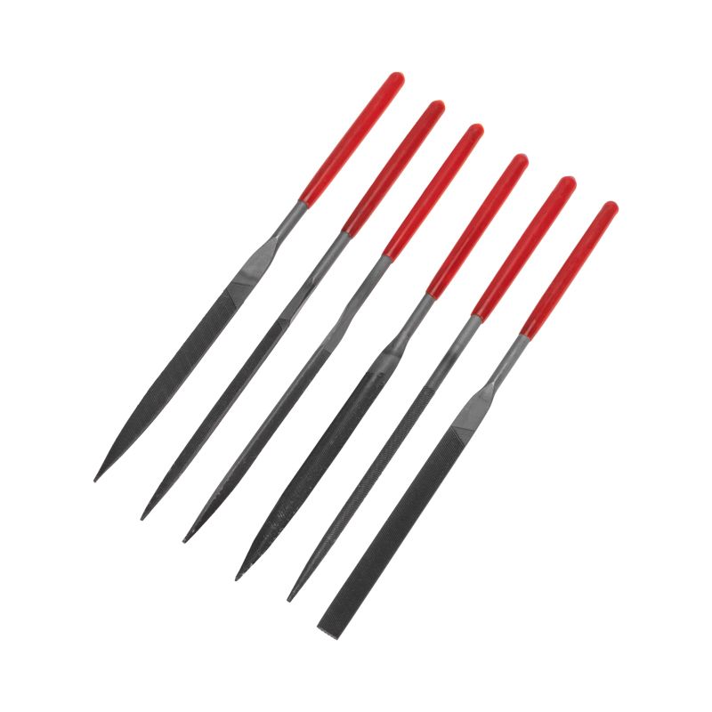 Набор надфилей KRANZ 160х4 мм, 6 шт., обрезиненные рукоятки KR-12-4102