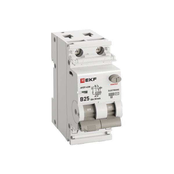 Диф. автомат АВДТ-63N 1P+N 25А (B) 30мА (AC) эл 6кА PROXIMA EKF - Фото 3