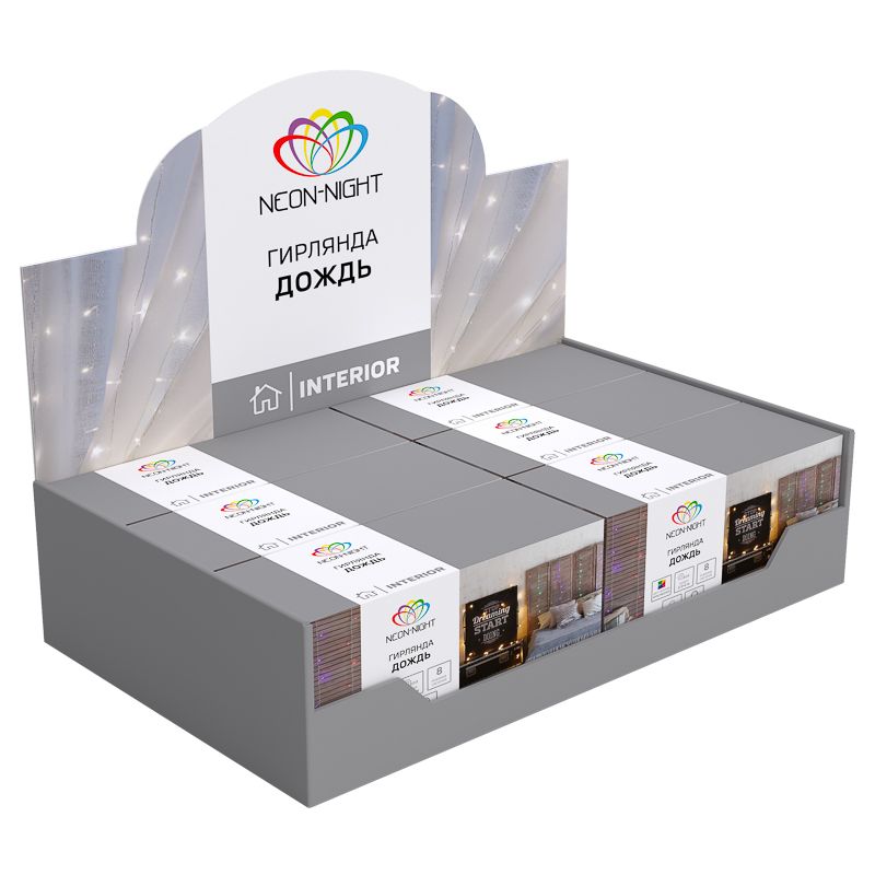 Гирлянда Светодиодный Дождь 2,5x2 м, свечение с динамикой, прозрачный провод, 230 В, диоды ТЕПЛЫЙ БЕЛЫЙ - Фото 5