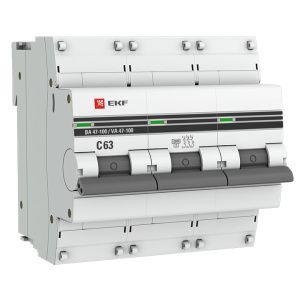 Авт. выкл. 3P 63А (C) 10kA ВА 47-100 EKF PROxima mcb47100-3-63C-pro