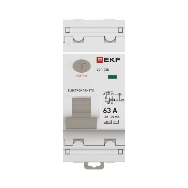 ВДТ ВД-100N 2P 63А 100мА AC эл-мех 6кА PROXIMA EKF - Фото 4