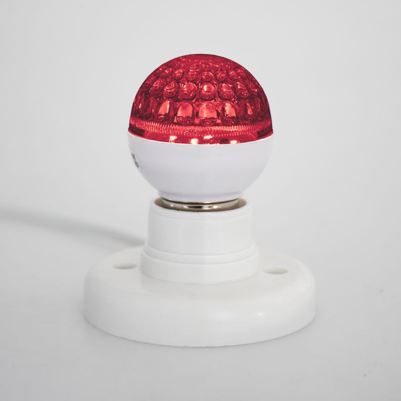 Лампа шар e27 10 LED Ø50мм красная 24В (постоянное напряжение) - Фото 3