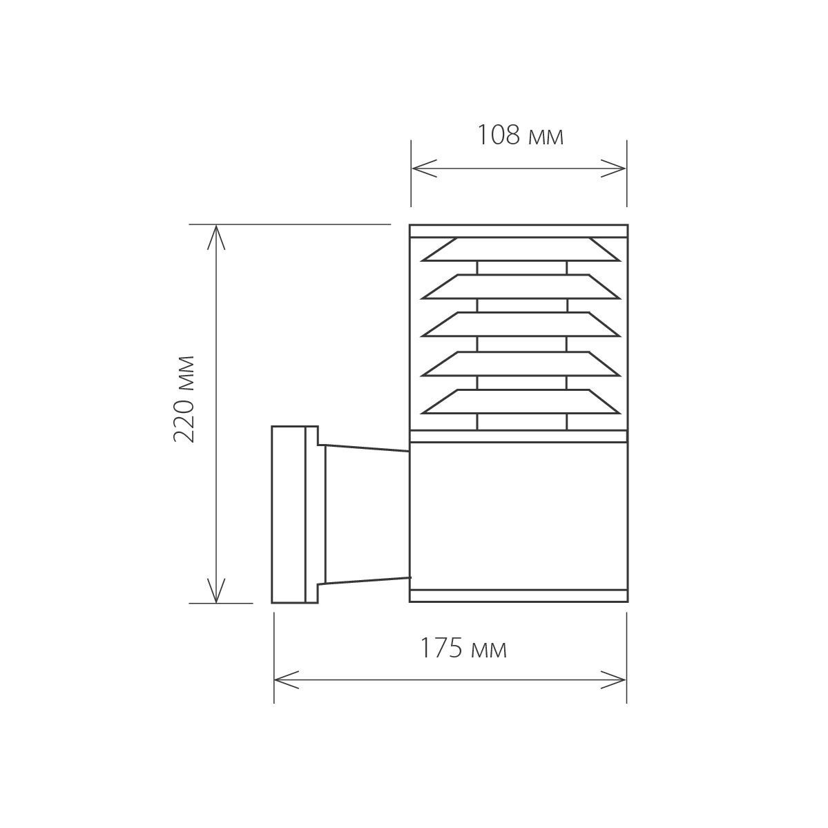 Светильник уличный настенный 1408 TECHNO серый Elektrostandard - Фото 3