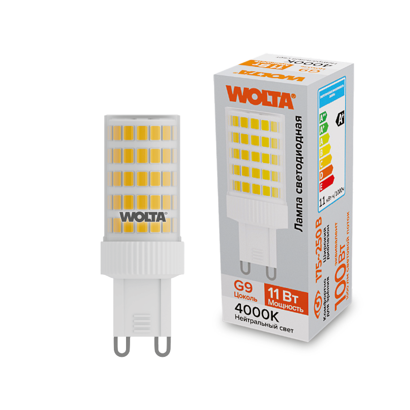Светодиодная лампа WOLTA WSTD-JCD-11W4KG9-C 11Вт 4000K G9 WSTD-JCD-11W4KG9-C
