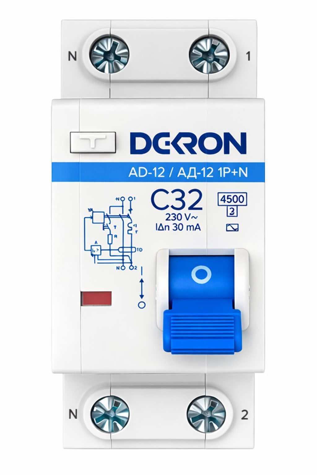 Автоматический выключатель дифференциального тока АД12 1P+N С32A АС30мА 4.5KA - Фото 2