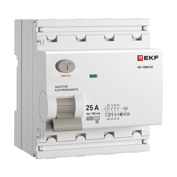 ВДТ ВД-100N (S) 4P 25А 100мА AC эл-мех 6кА PROXIMA EKF