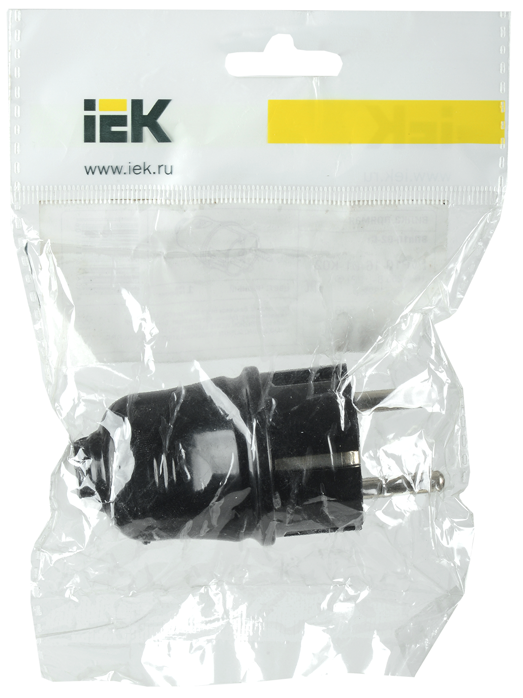 Вилка разборная прямая ВПп10-02-Ст с заземляющим контактом 16А черная IEK - Фото 2