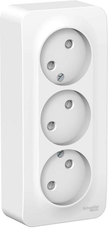 Розетка 3-м ОП Blanca 16А IP20 250В без заземл. защ. шторки с изолир. пластиной бел. SE BLNRA001311 - Фото 2