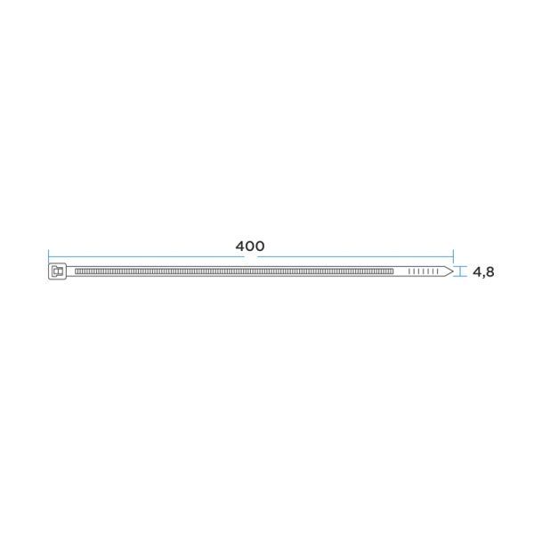 Хомут-стяжка нейлоновая 400x4,8мм, белая (25 шт/уп) REXANT