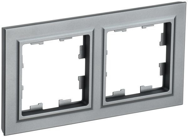 BRITE Рамка 2-местная РУ-2-БрС сталь IEK BR-M22-K46