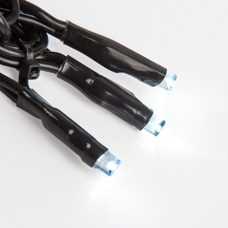 Гирлянда Нить управляемая 10м 100 LED БЕЛЫЙ черный ПВХ IP65 свечение с динамикой 230В нужен контроллер 217-204 NEON-NIGHT - Фото 4