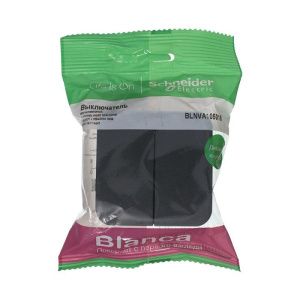 Выключатель 2-кл. ОП Blanca 10А IP20 (сх. 5) 250В с изолир. пластиной антрацит SE BLNVA105016 1210624