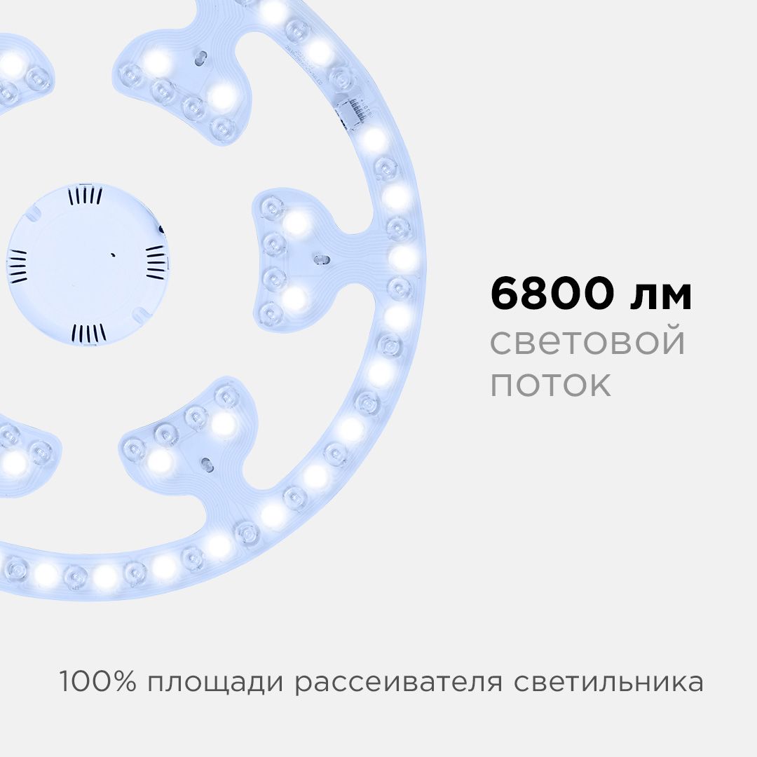 Модуль светодиодный со встроенным драйвером 80Вт, 230В/50Гц, 6800лм, DIM,  3000К-6500К, RGB, IP20, Ø - Фото 3
