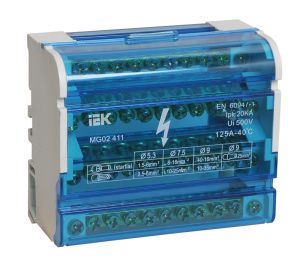 Шины на DIN-рейку в корпусе (кросс-модуль) ШНК 4х11 3L+PEN IEK YND10-4-11-125