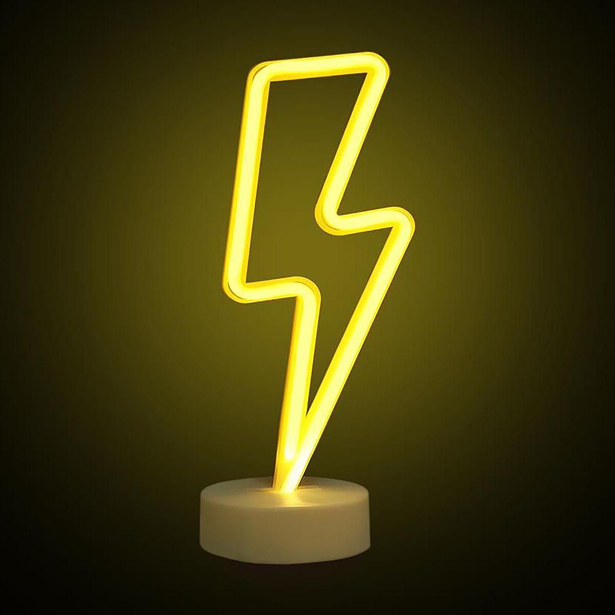 Светодиодный настольный неоновый светильник "Молния", 3Вт, питание 3*АА, цвет свечения желтый - Фото 12