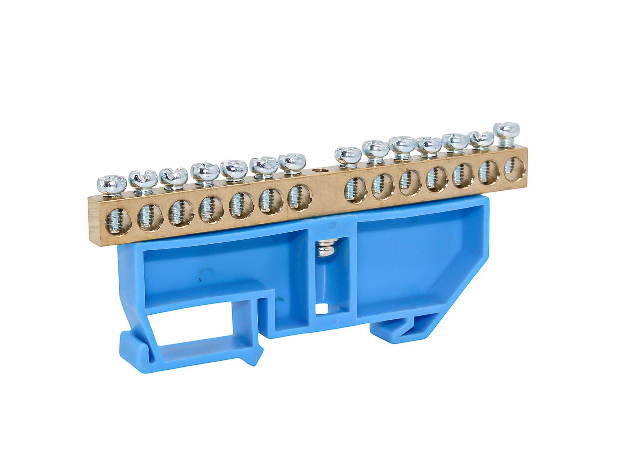 Шина N "ноль" на DIN-изоляторе СИНИЙ 6х9-14 DEKRON