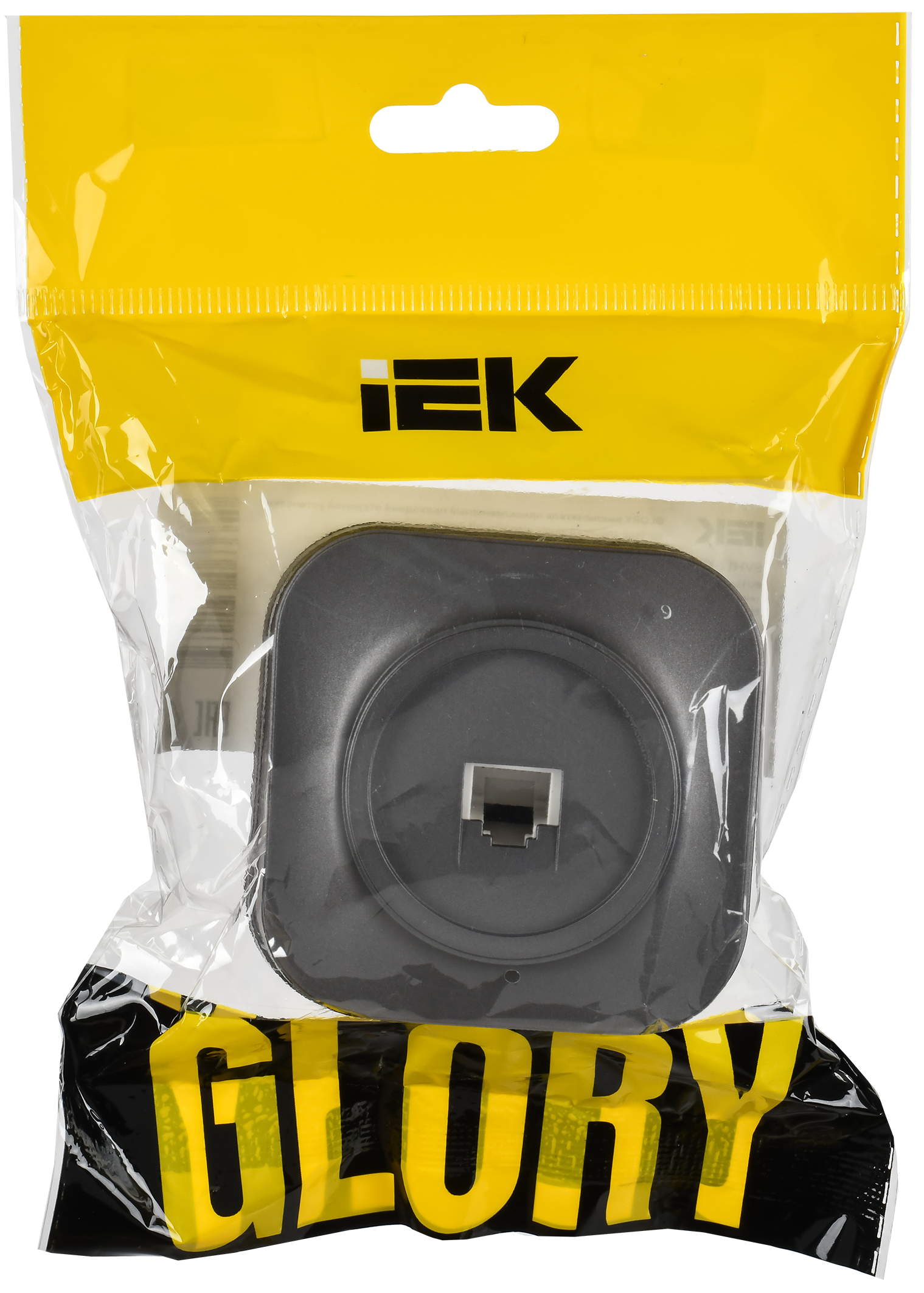 GLORY Розетка для открытой установки телефонная RJ11 РТ20-ХСм сталь матовый IEK - Фото 2