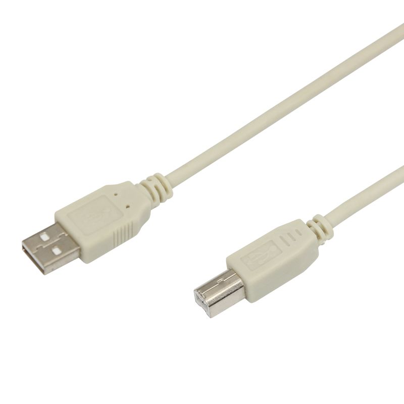 Кабель USB-А– USB-B, 2,4А, 1,8м, ПВХ, серый  REXANT