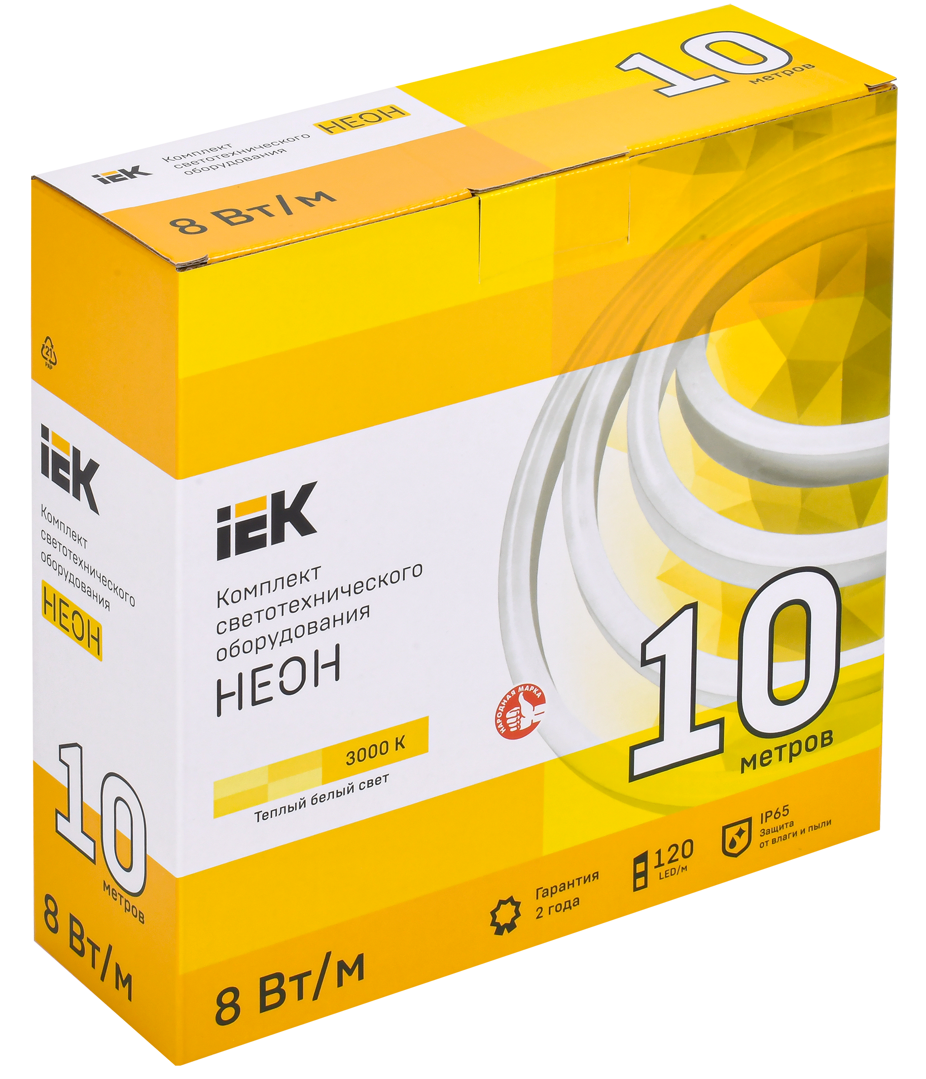 Комплект светодиодной подсветки "Неон" (лента LED 10м LSR5-2835WW120-8-IP65-220В + драйвер) IEK