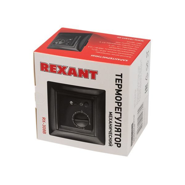 Терморегулятор механический RX-308B черный (совместим с Legrand серии Valena) REXANT - Фото 7