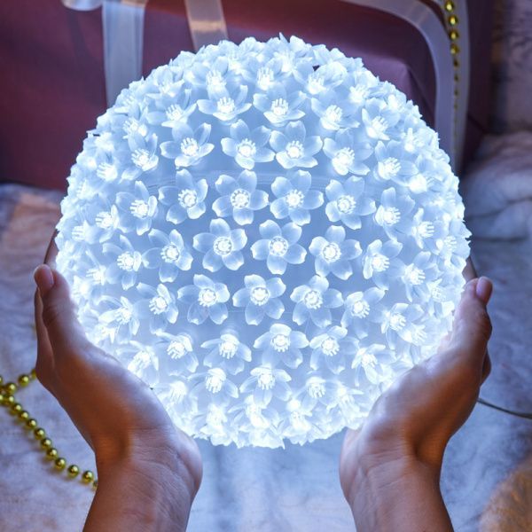 Шар светодиодный 230V, диаметр 20 см, 200 светодиодов, цвет белый - Фото 3