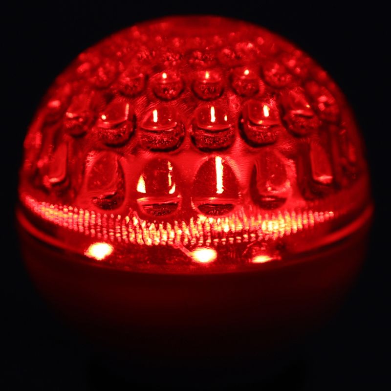 Лампа шар e27 10 LED Ø50мм красная 24В (постоянное напряжение) - Фото 5