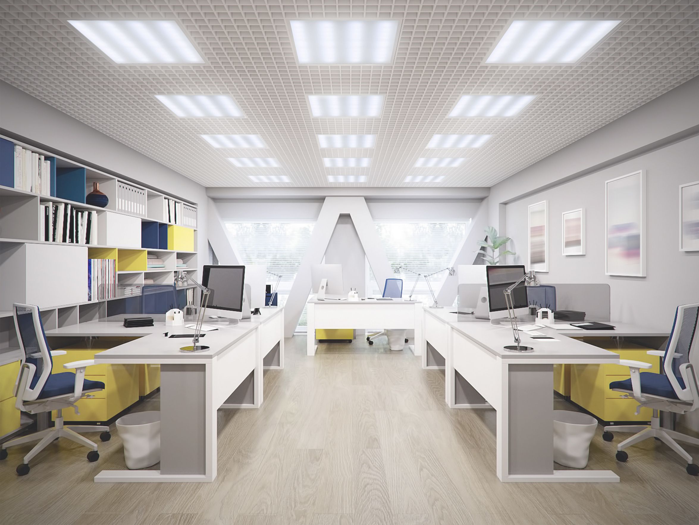 LIGHTING PRO Светильник светодиодный ДВО 2001D 30Вт 5000К IP40 588х588мм Грильято опал Dali IEK - Фото 6