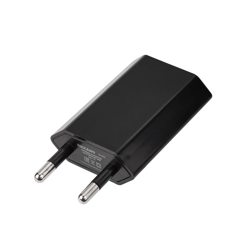 Сетевое зарядное устройство для iPhone/iPad REXANT USB, 5V, 1 A, черное - Фото 3