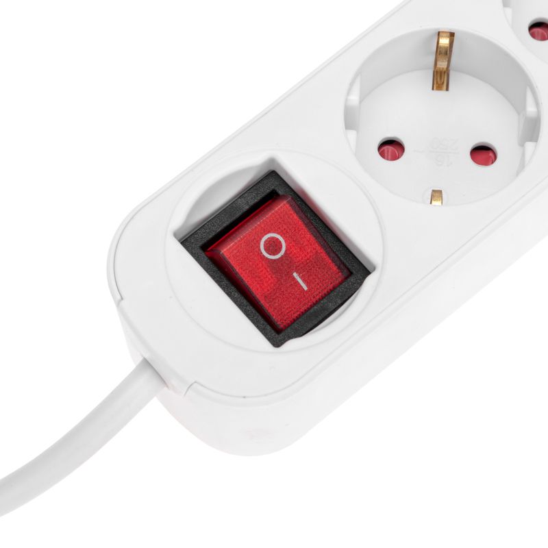 Удлинитель STANDARD 5 гнезд, 3м, 3х1,0мм², с/з, с выключателем, 2 USB, белый REXANT - Фото 4