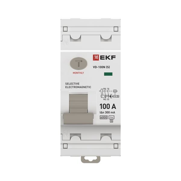 ВДТ ВД-100N (S) 2P 100А 300мА AC эл-мех 6кА PROXIMA EKF - Фото 4