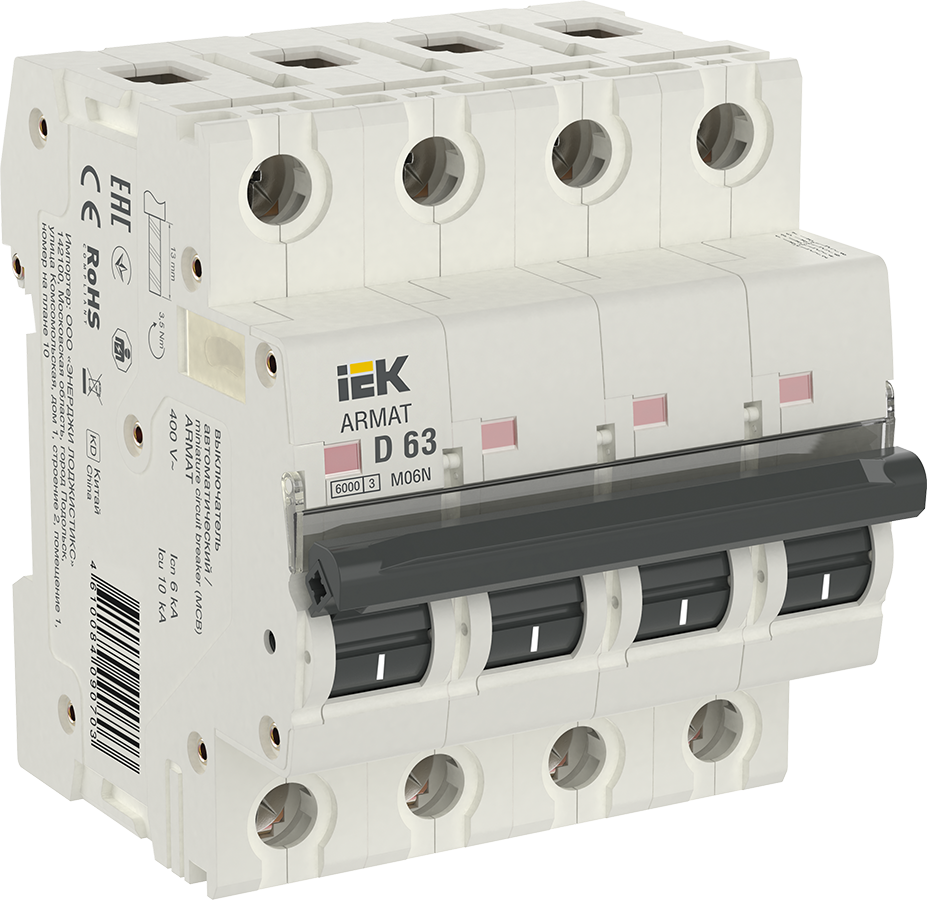 ARMAT Автоматический выключатель M06N 4P D 63А IEK