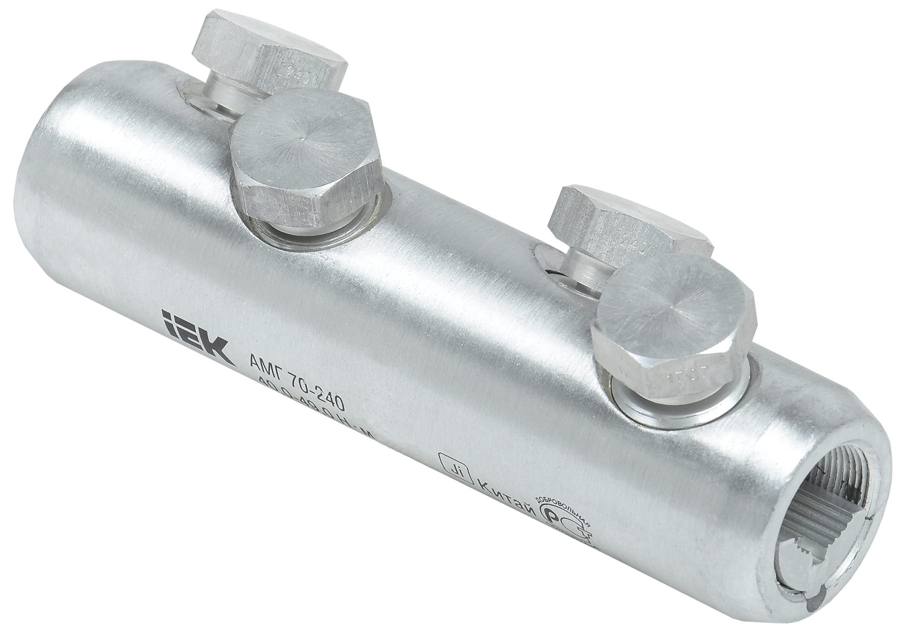 Алюминиевая механическая гильза со срывными болтами АМГ 70-240 IEK