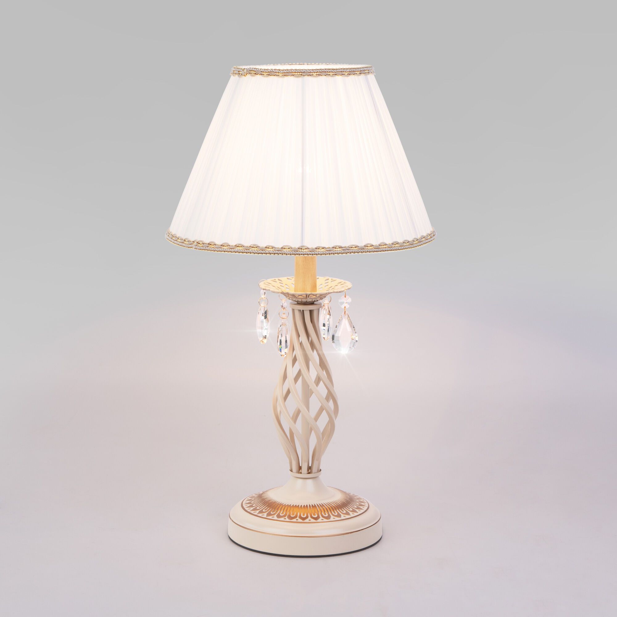 Классическая настольная лампа 10054/1 белый с золотом Eurosvet - Фото 8