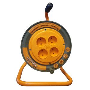 Удлинитель силовой на катушке GLANZEN 4 гн. ПВС 2х1 арт. ЕВ-50-003 EB-50-003