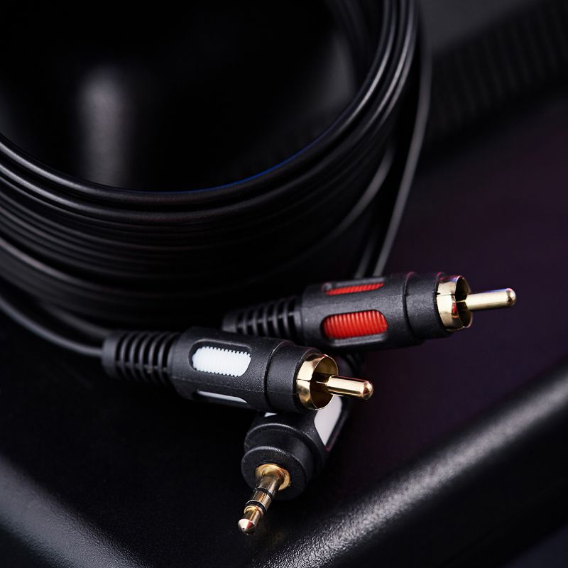 Шнур Стерео 3,5мм - 2 RCA, 5м, Gold REXANT - Фото 2
