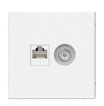 Розетка компьютерная + телевизионная 2-м ArtGallery RJ45 + TV кат.5E лотос SE GAL001389