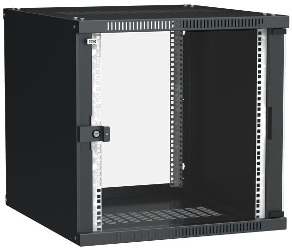 ITK Шкаф LINEA WE 12U 600х650мм дверь стекло чёрный