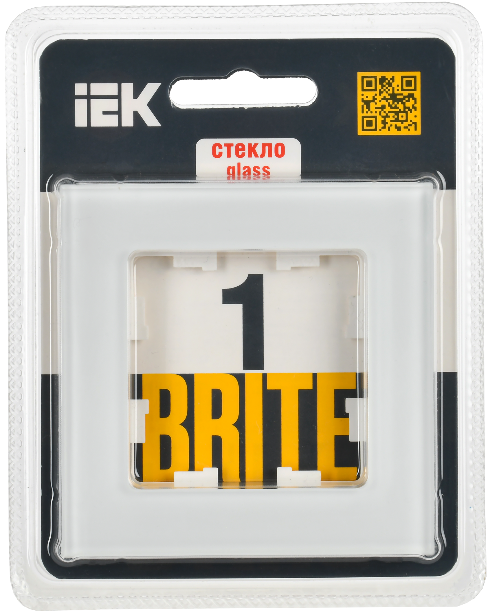 BRITE Рамка 1-местная РУ-1-2-Бр стекло белый матовый IEK - Фото 2