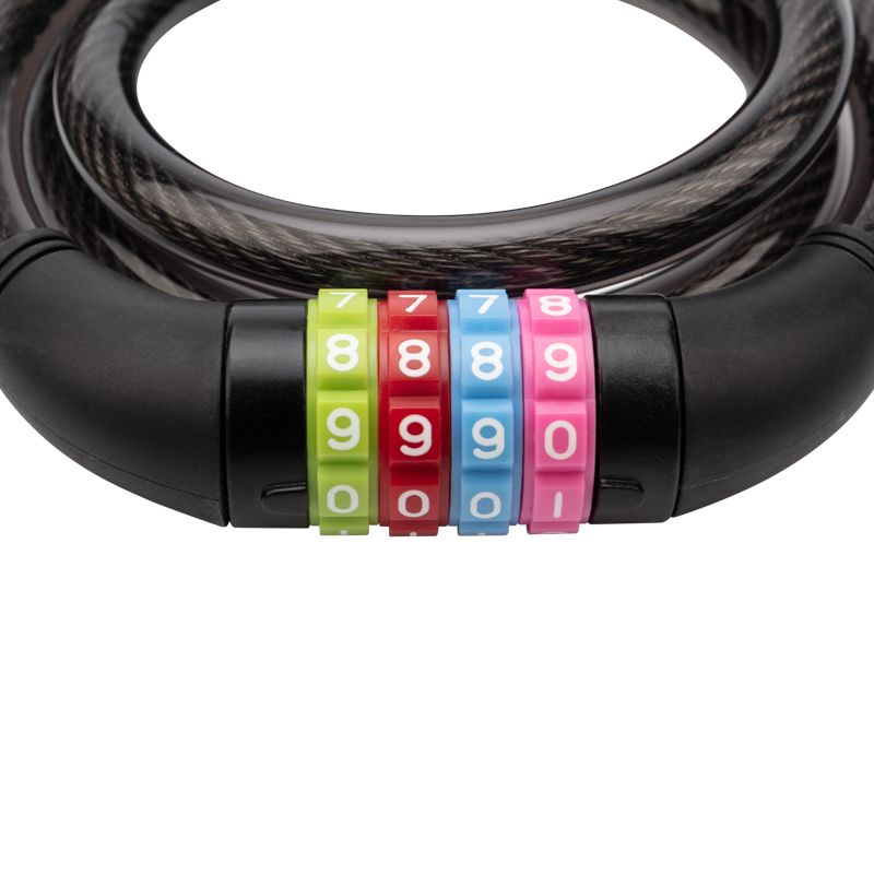Тросовый кодовый замок взломостойкий для велосипедов и колясок 100 см черный - Фото 2