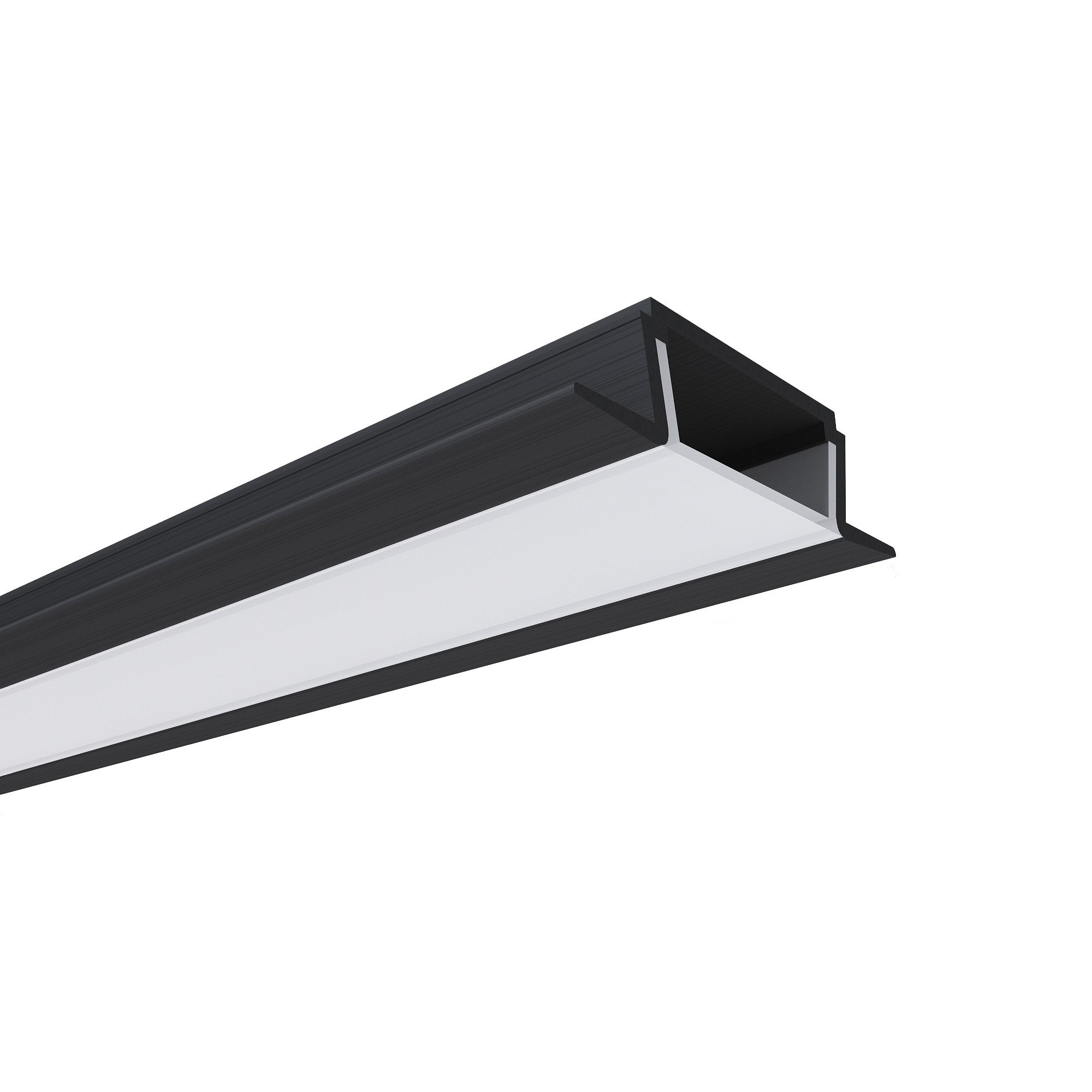 Профиль алюминиевый для светодиодной ленты, анод., встраиваемый, черный, 22х6мм, 2м, шир. ленты до 1