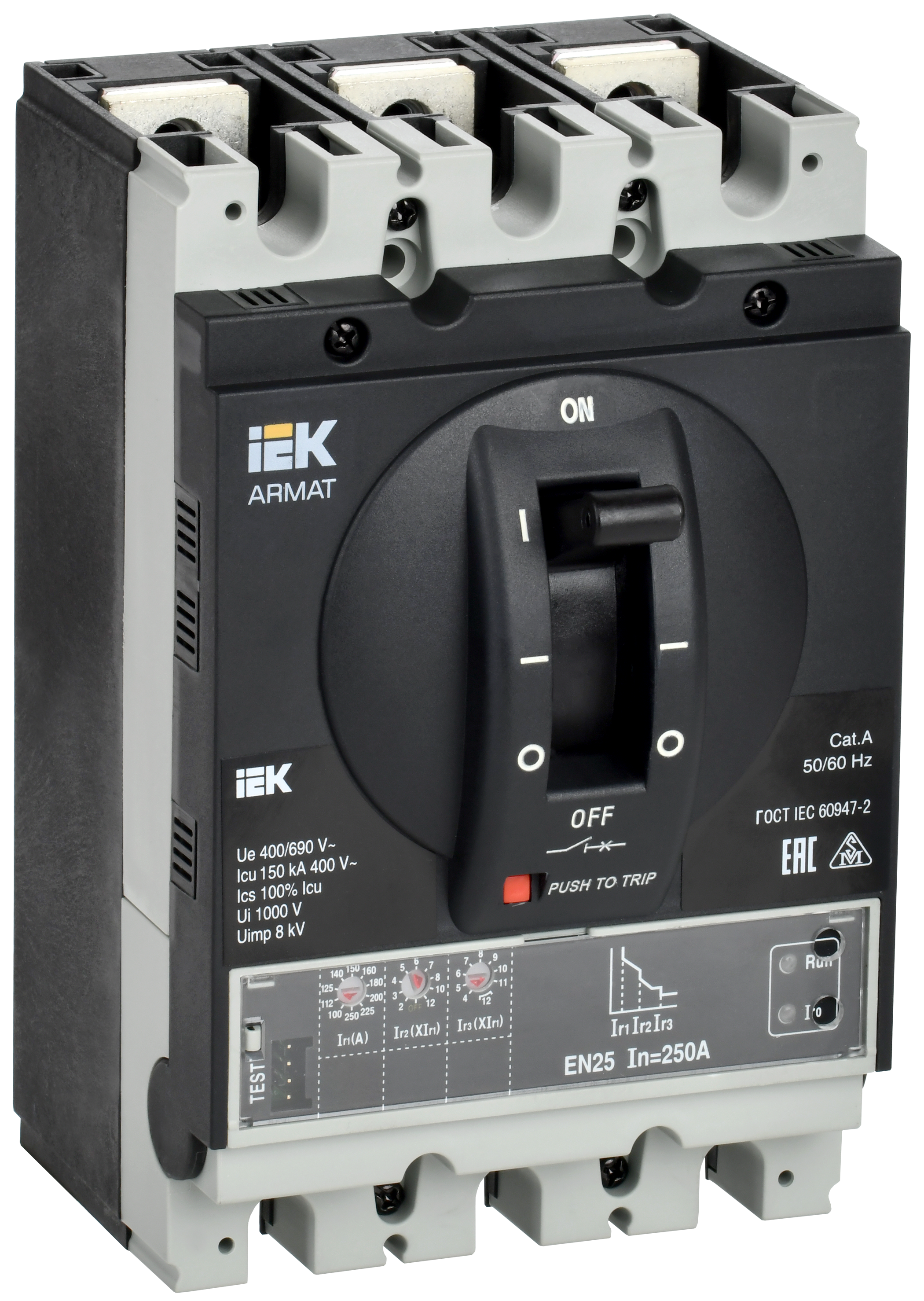 ARMAT Автоматический выключатель в литом корпусе 3P типоразмер G 150кА 250А расцепитель электронный стандартный IEK