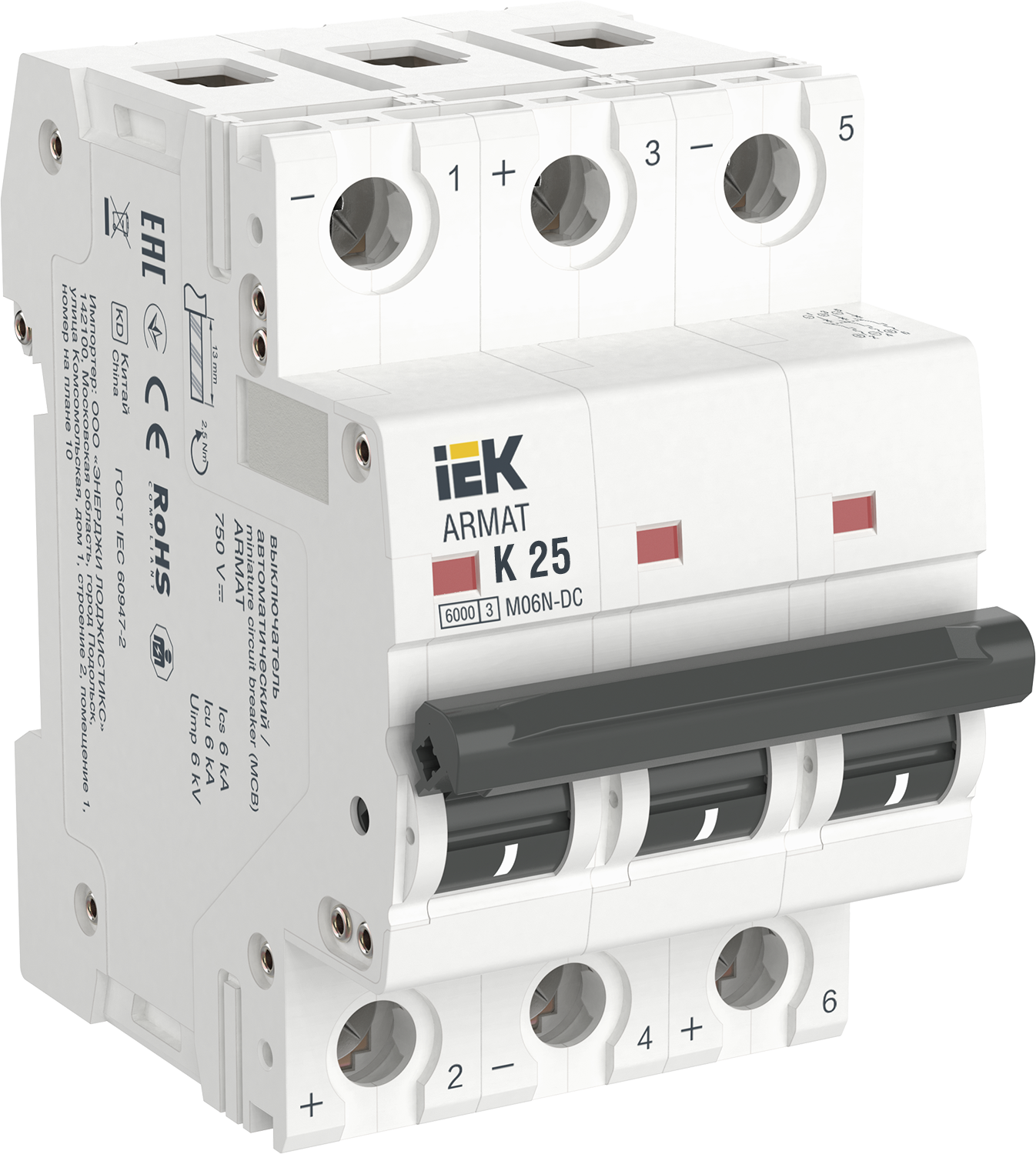 ARMAT Автоматический выключатель M06N-DC 3P K 25А IEK