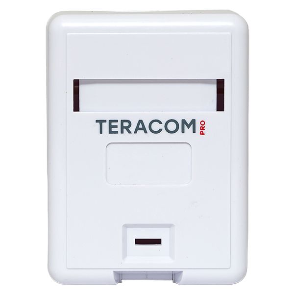 Корпус настенной розетки TERACOM PRO на 1 модуль Keystone со шторкой и маркером белый - Фото 2