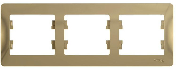 Рамка 3-м Glossa горизонт. титан SE GSL000403