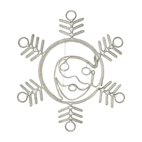 Фигура Снежинка с Дедом Морозом размер 107x95см, 14м дюралайт NEON-NIGHT - Фото 2