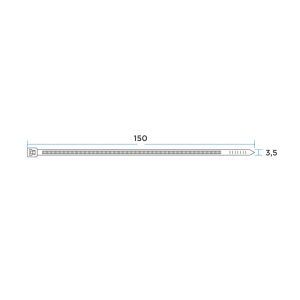Стяжкa нейлоновая многоразовая 150x3,5мм, белая (100 шт/уп) REXANT - Фото 2