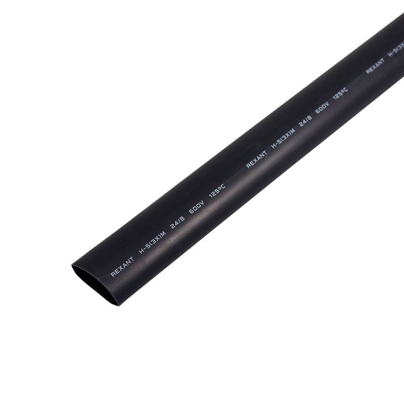 Трубка термоусаживаемая СТТК (3:1) двустенная клеевая 24,0/8,0мм, черная, упаковка 5 шт. по 1м REXANT 26-0024