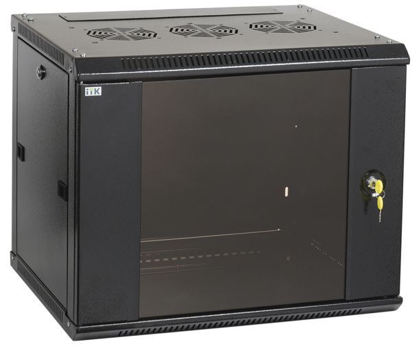 ITK Шкаф настенный LINEA W 15U 600х450мм дверь стекло RAL 9005